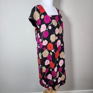 Fenn Wright Manson 100% Wool Dress Womens 14 Pink Floral Cocktail‎ Office Work